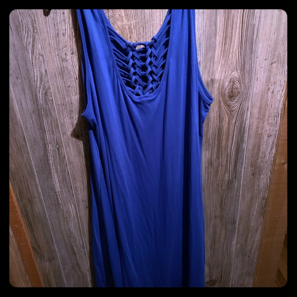 Avenue blue high-low dress
